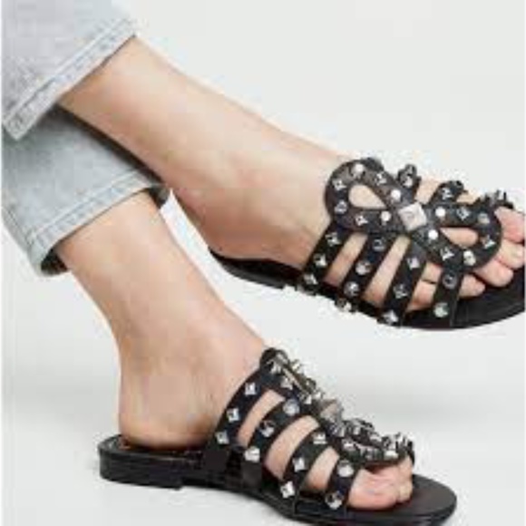 Sam Edelman Beatris Leather Studded Flats 9 - Picture 6 of 8